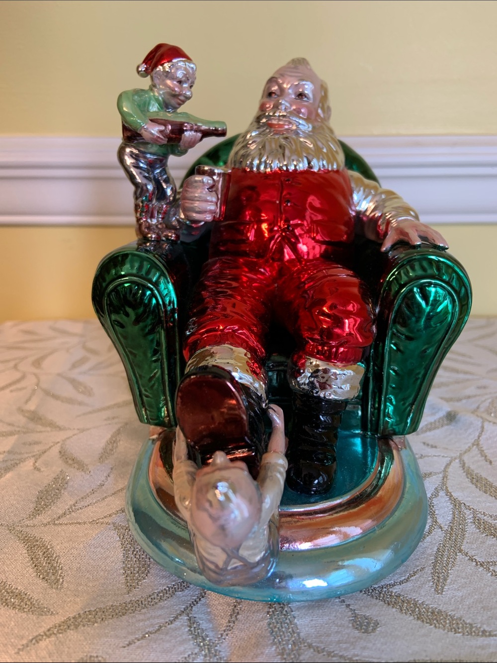 Coca Cola Vintage-Inspired Santa and Elves Music Box Works